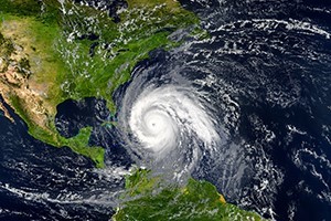 Picture of an incoming hurricane to the United States 